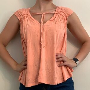 Free People Coral Blouse